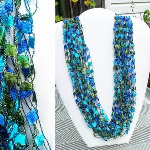 Elegant Blue and Green Scarf
